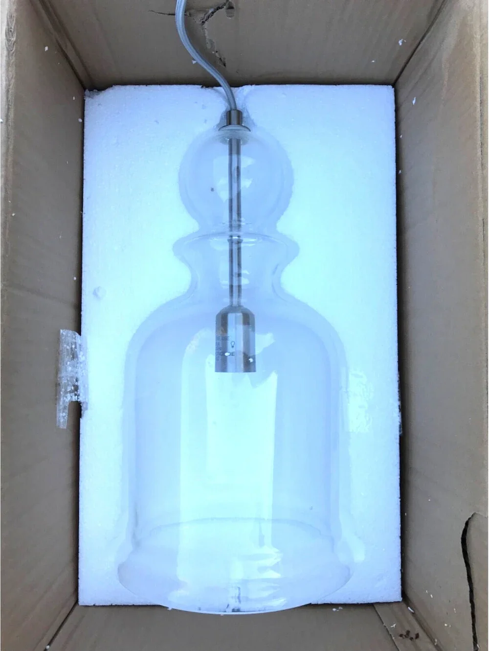 Staunton Collection P5333-9 in. 1-Light Brushed Nickel Pendant with Clear Glass
